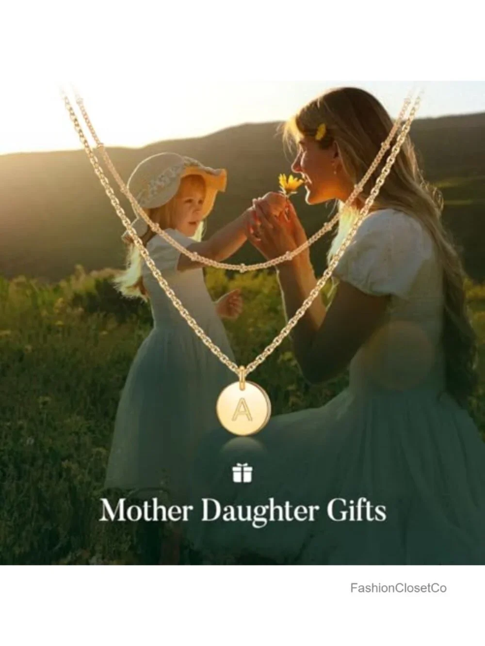 14K Gold Plated Initial Disc Necklace Layered Dainty Jewelry Gift for Women